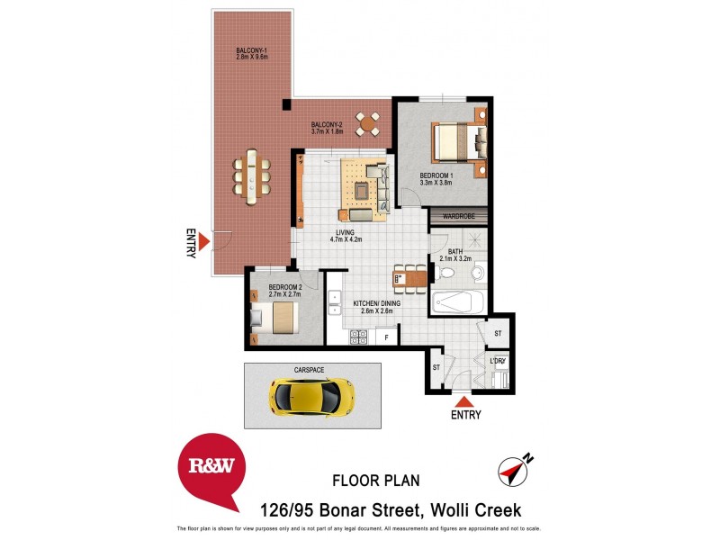 126/95 Bonar Street, Wolli Creek NSW 2205 Floorplan
