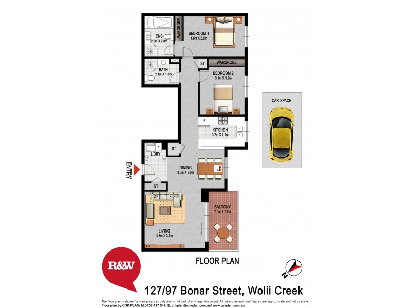127/97 Bonar Street, Wolli Creek NSW 2205 Floorplan