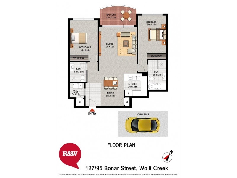 127/95 Bonar Street, Wolli Creek NSW 2205 Floorplan