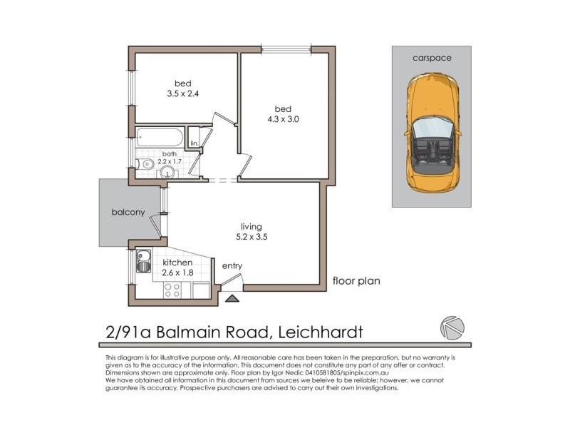 2/91A Balmain Road, Leichhardt NSW 2040 Floorplan