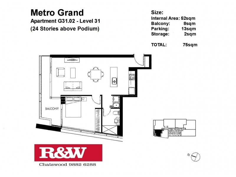 G3102/436 Victoria Avenue, Chatswood NSW 2067 Floorplan