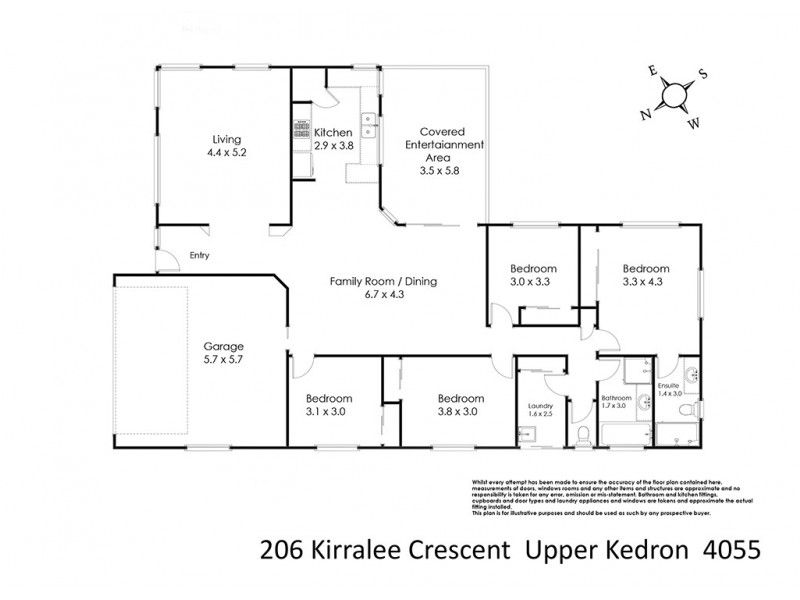 206 Kirralee Crescent, Upper Kedron QLD 4055 Floorplan