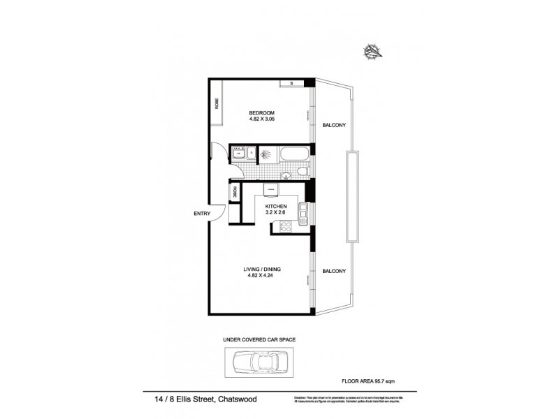 14/8 Ellis St, Chatswood NSW 2067 Floorplan