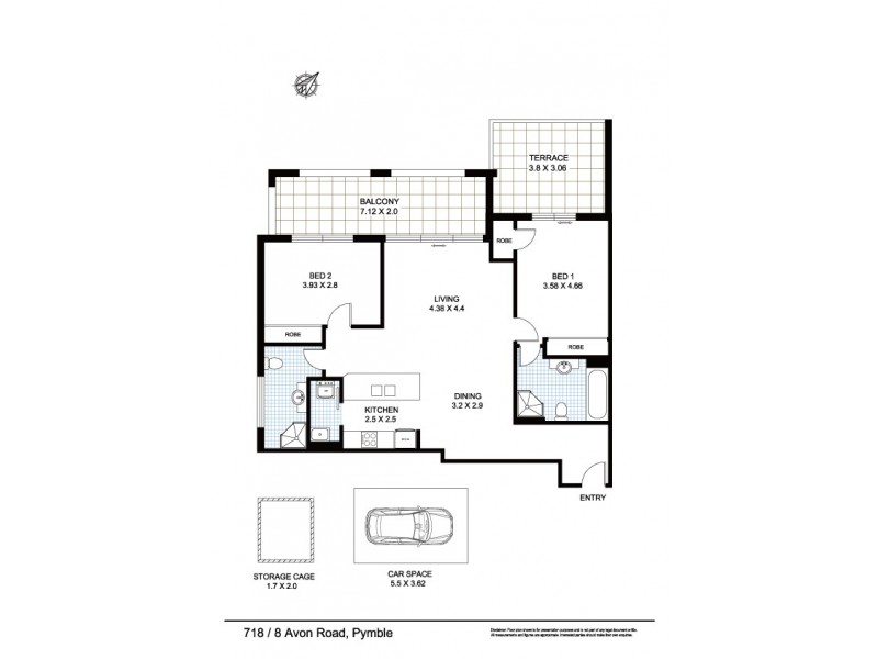 718/8 Avon Road, Pymble NSW 2073 Floorplan