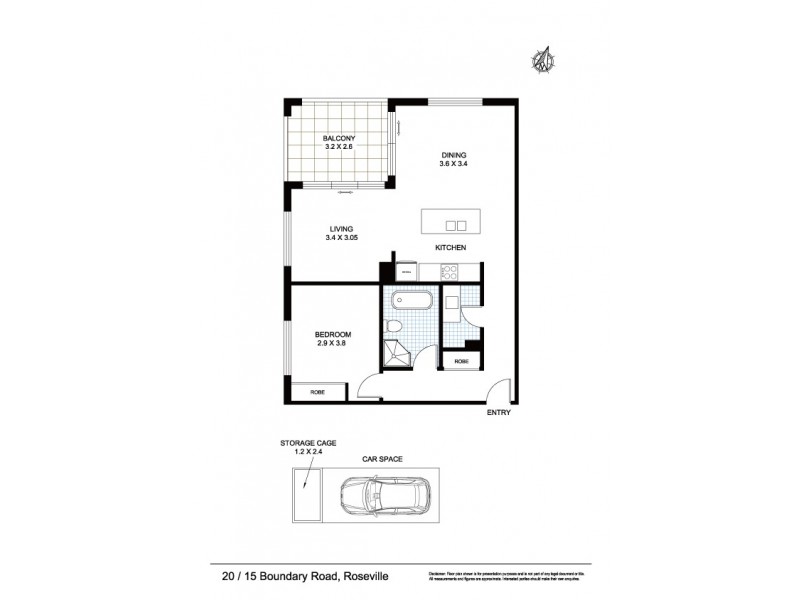 20/5-15 Boundary Street, Roseville NSW 2069 Floorplan