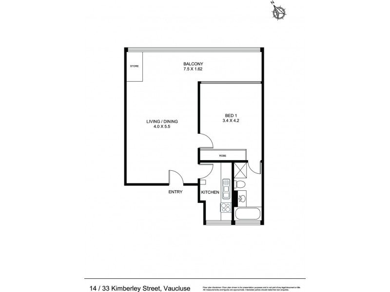 14/33 Kimberley St, Vaucluse NSW 2030 Floorplan