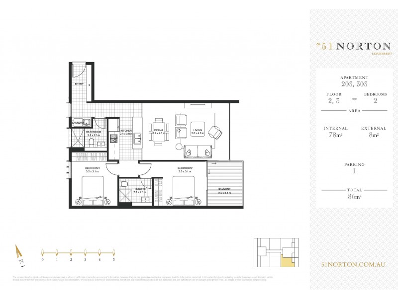 203/51 Norton Street, Leichhardt NSW 2040 Floorplan