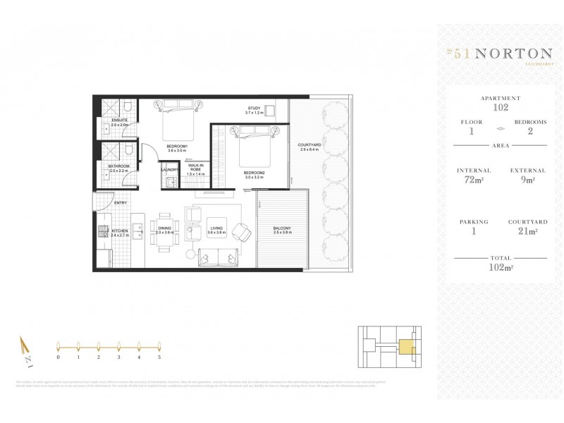 102/51 Norton Street, Leichhardt NSW 2040 Floorplan