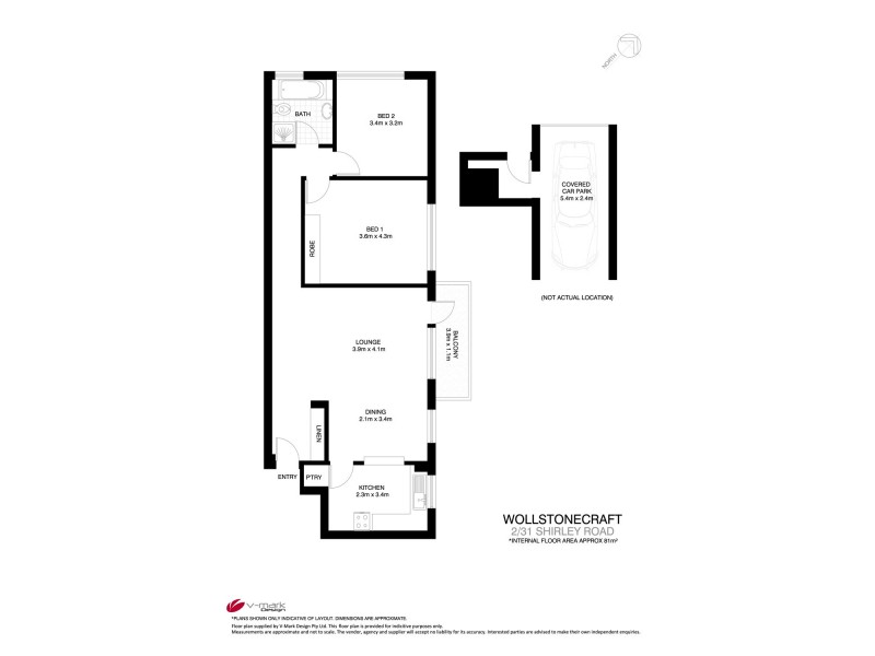2 /31 Shirley Rd, Wollstonecraft NSW 2065 Floorplan