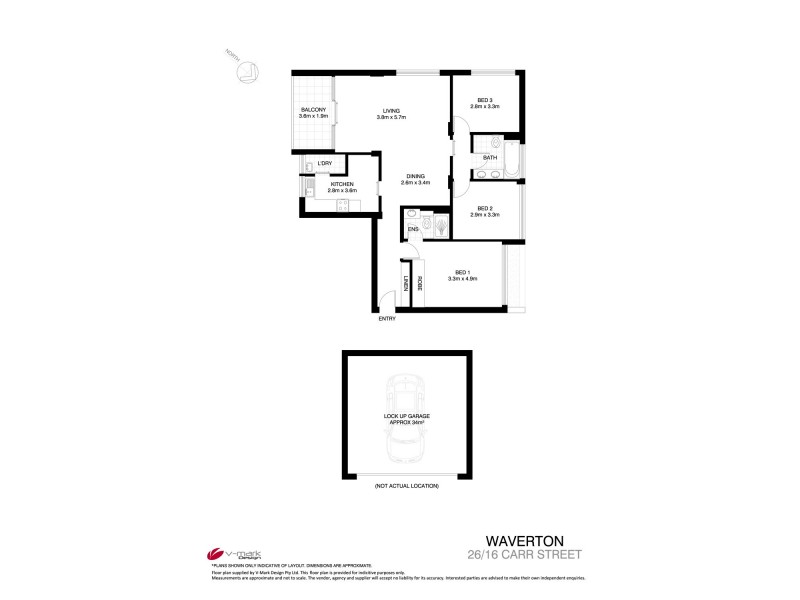 26/16 Carr Street, Waverton NSW 2060 Floorplan