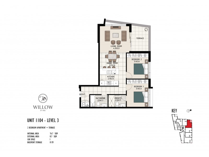 1104/169-177 Mona Vale Rd, St Ives NSW 2075 Floorplan
