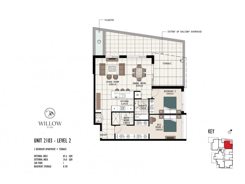 2103/169-177 Mona Vale Rd, St Ives NSW 2075 Floorplan