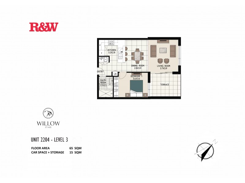 2204/169-177 Mona Vale Road, St Ives NSW 2075 Floorplan