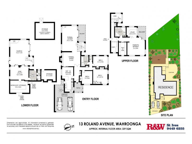 13 Roland Avenue, Wahroonga NSW 2076 Floorplan