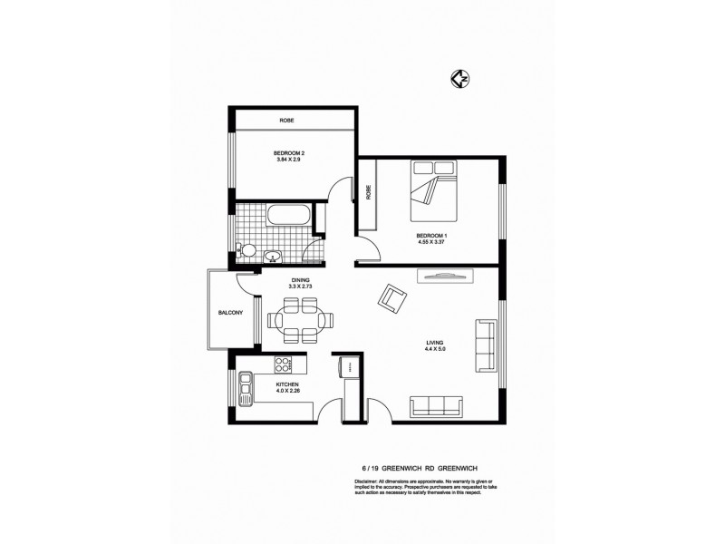 6/19 Greenwich Road, Greenwich NSW 2065 Floorplan