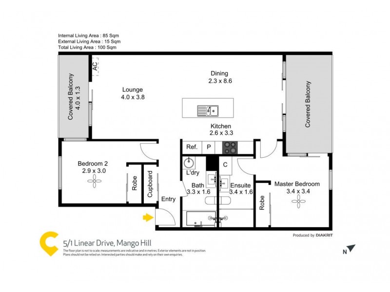 5/1 Linear Drive, Mango Hill QLD 4509 Floorplan