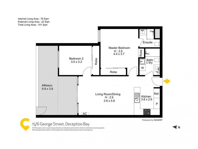 15/6 George Street, Deception Bay QLD 4508 Floorplan