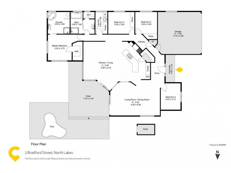 2 Bradford Street, North Lakes QLD 4509 Floorplan