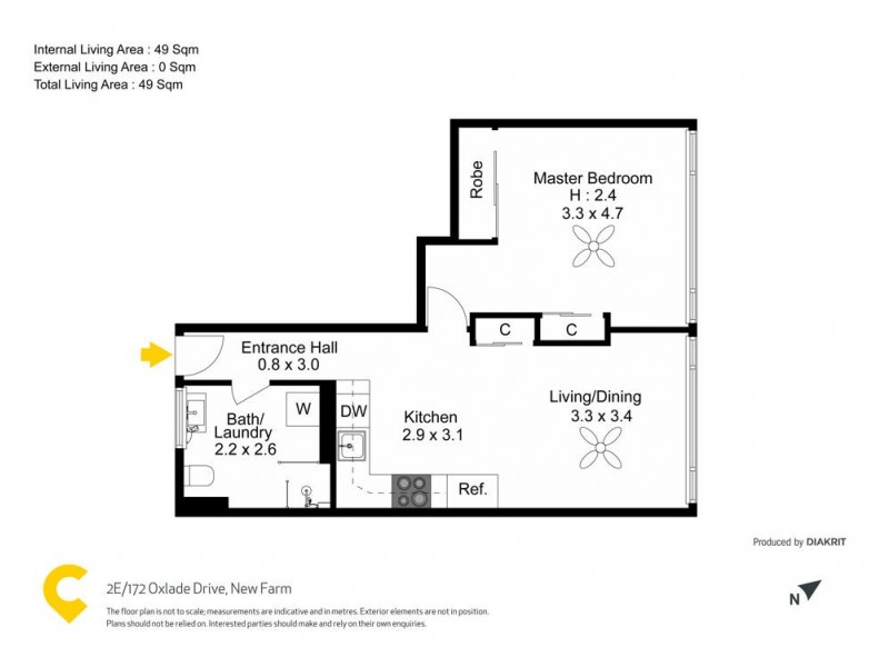 2E/172 Oxlade Drive, New Farm QLD 4005 Floorplan