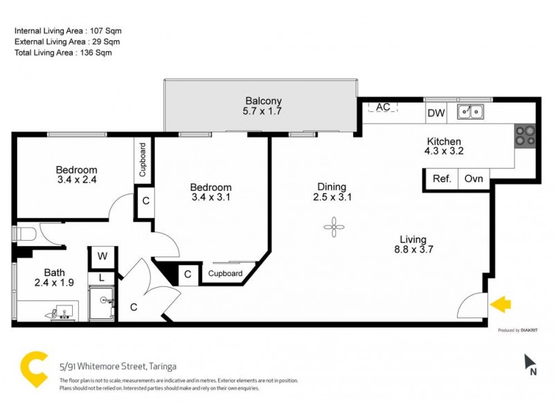 5/91 Whitmore Street, Taringa QLD 4068 Floorplan
