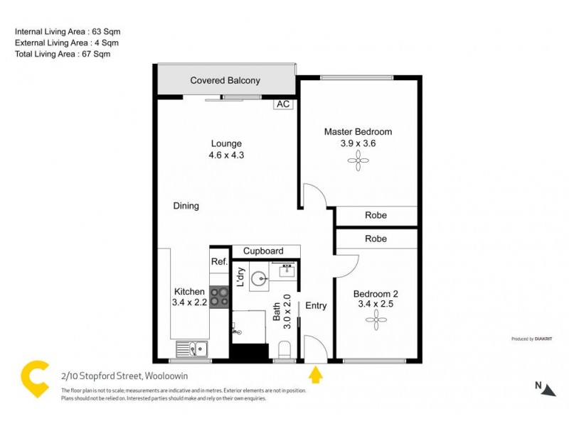 2/10 Stopford Street, Wooloowin QLD 4030 Floorplan