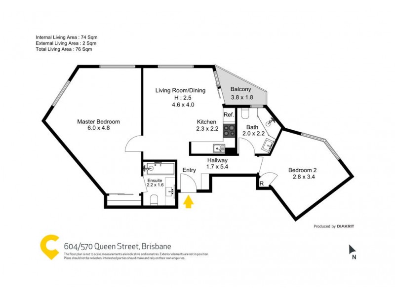 604/570 Queen Street, Brisbane City QLD 4000 Floorplan