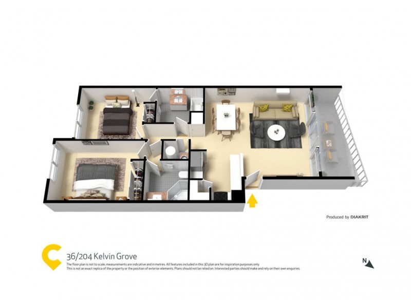 36/204 Kelvin Grove Road, Kelvin Grove QLD 4059 Floorplan