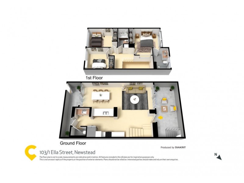 103/1 Ella Street, Newstead QLD 4006 Floorplan