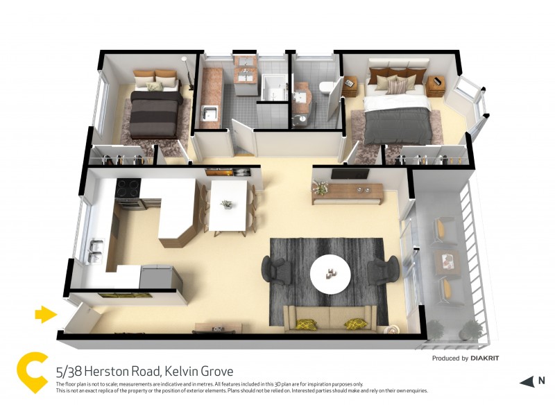 5/38 Herston Road, Kelvin Grove QLD 4059 Floorplan