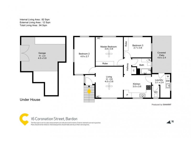 16 Coronation Street, Bardon QLD 4065 Floorplan