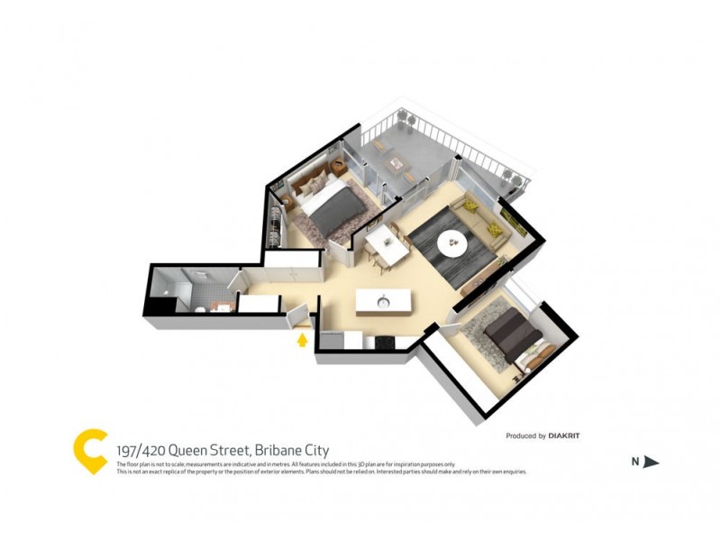 197/420 Queen Street, Brisbane City QLD 4000 Floorplan