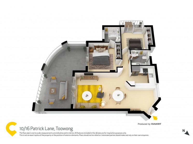 10/16 Patrick Lane, Toowong QLD 4066 Floorplan