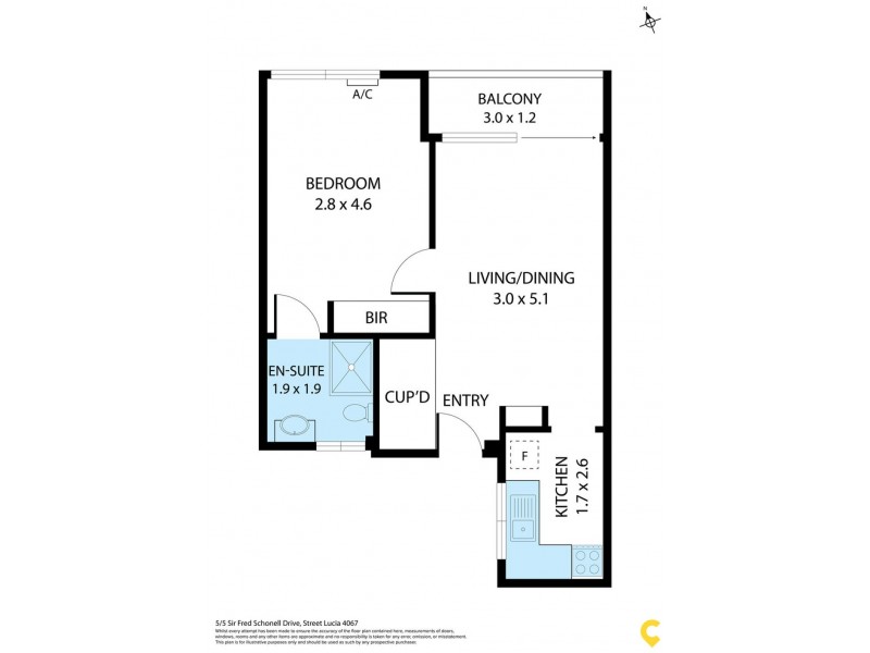 5/5 Sir Fred Schonell Drive, St Lucia QLD 4067 Floorplan