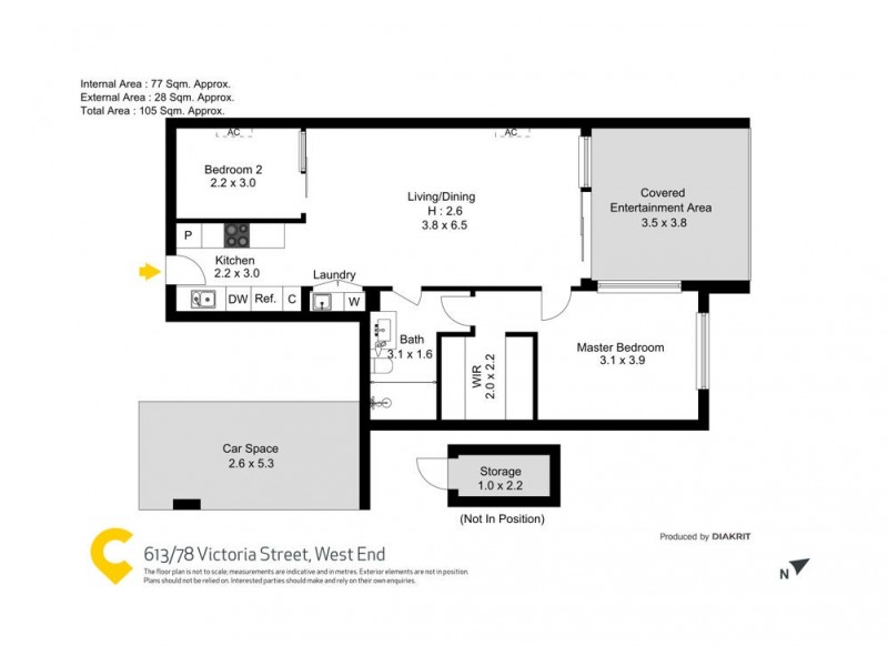 613/70-78 Victoria Street, West End QLD 4101 Floorplan