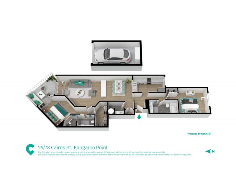 26/78 Cairns Street, Kangaroo Point QLD 4169 Floorplan