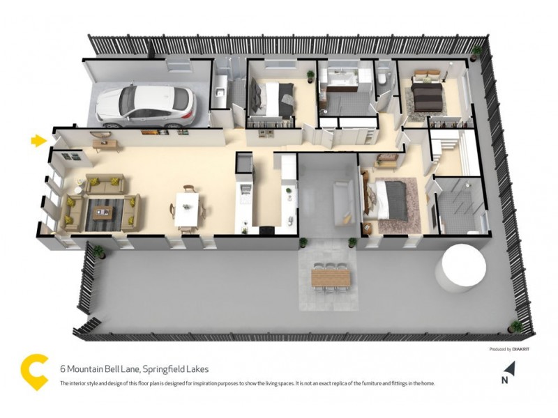 6 Mountain Bell Lane, Springfield Lakes QLD 4300 Floorplan