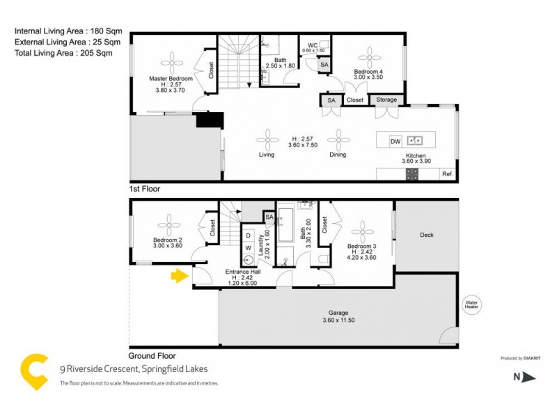 9 Riverside Crescent, Springfield Lakes QLD 4300 Floorplan