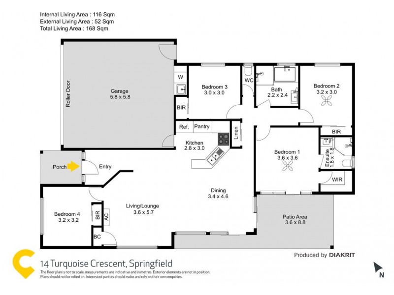 14 Turquoise Crescent, Springfield QLD 4300 Floorplan