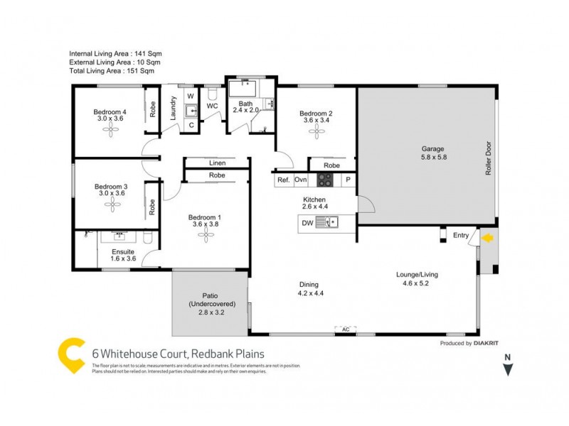 6 Whitehouse Court, Redbank Plains QLD 4301 Floorplan
