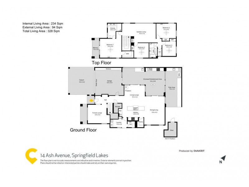 14 Ash Avenue, Springfield Lakes QLD 4300 Floorplan