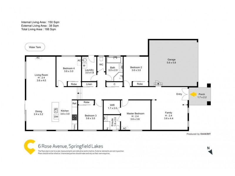 6 Rose Avenue, Springfield Lakes QLD 4300 Floorplan