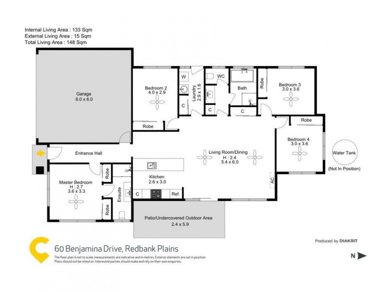 60 Benjamina Drive, Redbank Plains QLD 4301 Floorplan