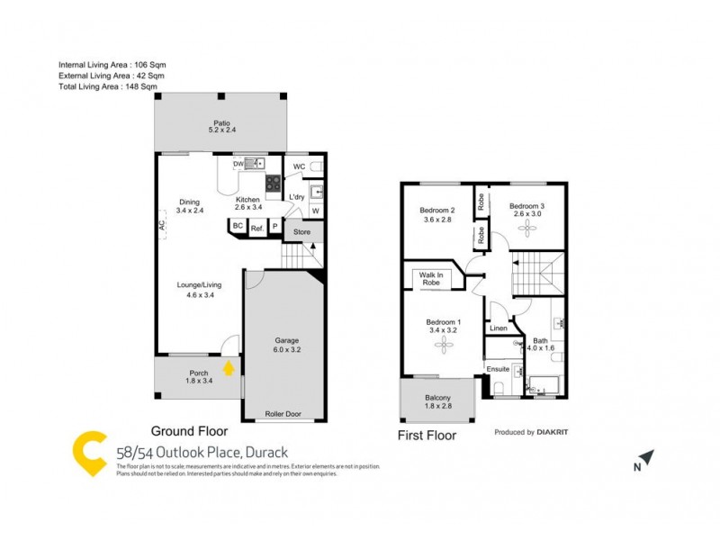 58/54 Outlook Place, Durack QLD 4077 Floorplan