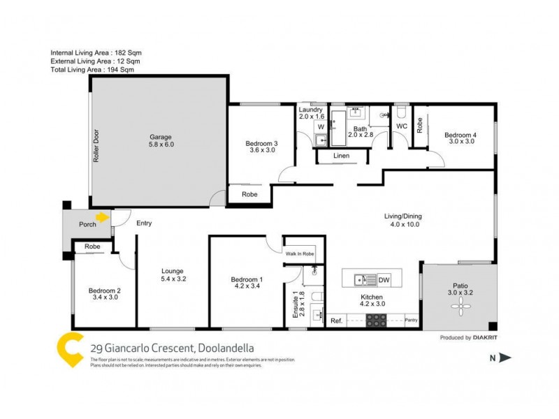 29 Giancarlo Crescent, Doolandella QLD 4077 Floorplan