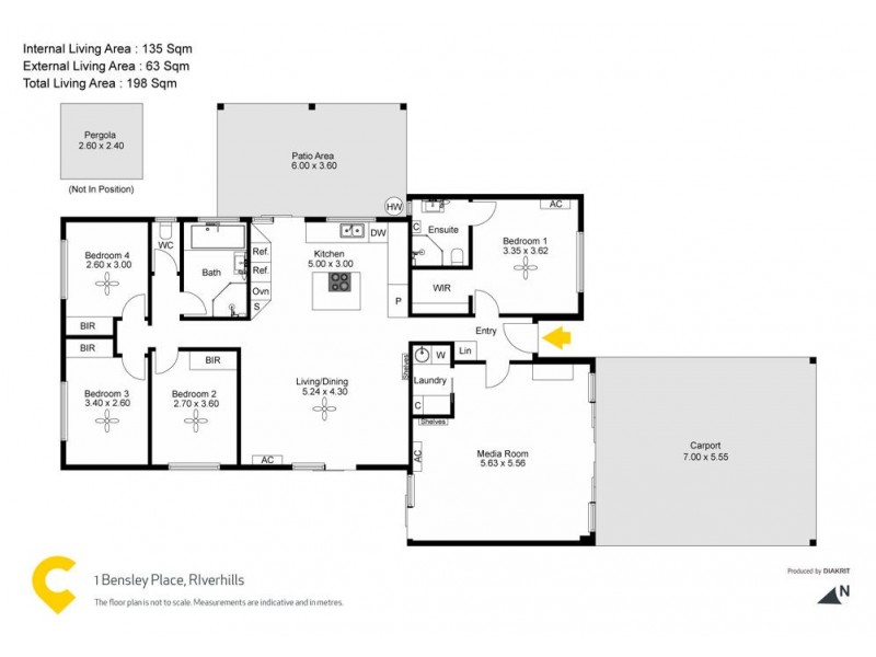 1 Bensley Place, Riverhills QLD 4074 Floorplan