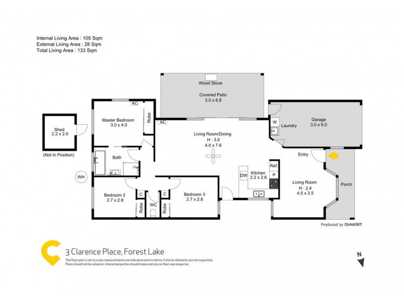 3 Clarence Place, Forest Lake QLD 4078 Floorplan