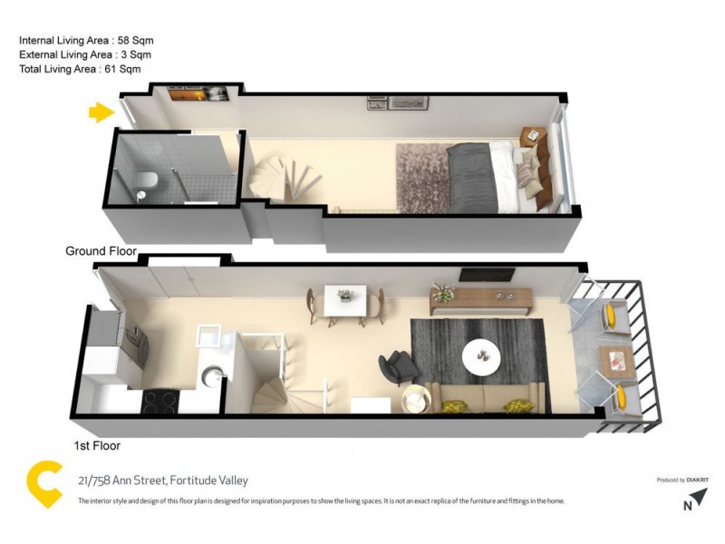 21/758 Ann Street, Fortitude Valley QLD 4006 Floorplan