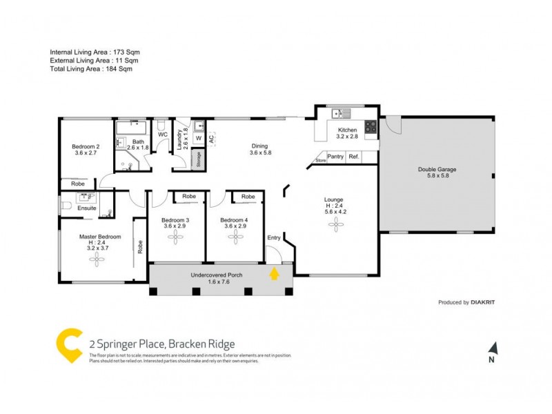 2 Springer Place, Bracken Ridge QLD 4017 Floorplan