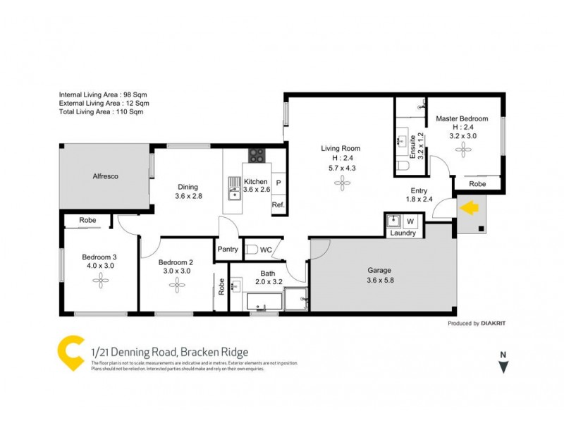 1/21 Denning Road, Bracken Ridge QLD 4017 Floorplan