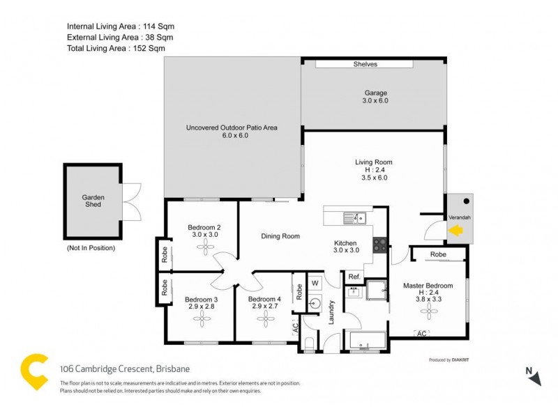106 Cambridge Crescent, Fitzgibbon QLD 4018 Floorplan